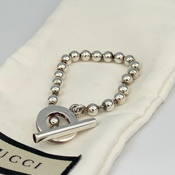 Gucci Sterling Sliver Ball Chain Bracelet 7" - Picture 3 of 5